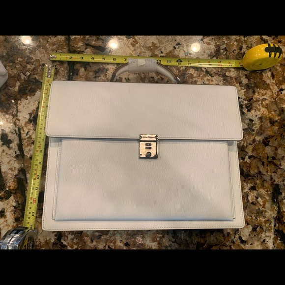 Salvatore Ferragamo Rare Revival Briefcase White - Picture 10 of 12